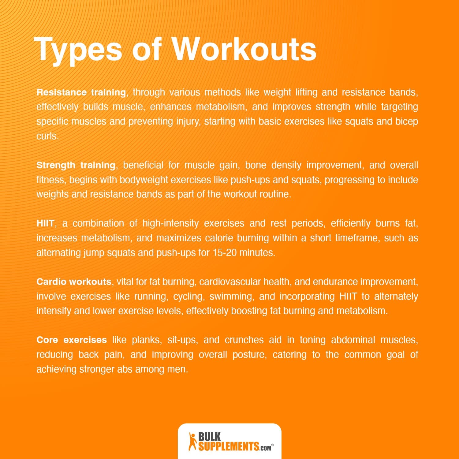 types of workouts for men