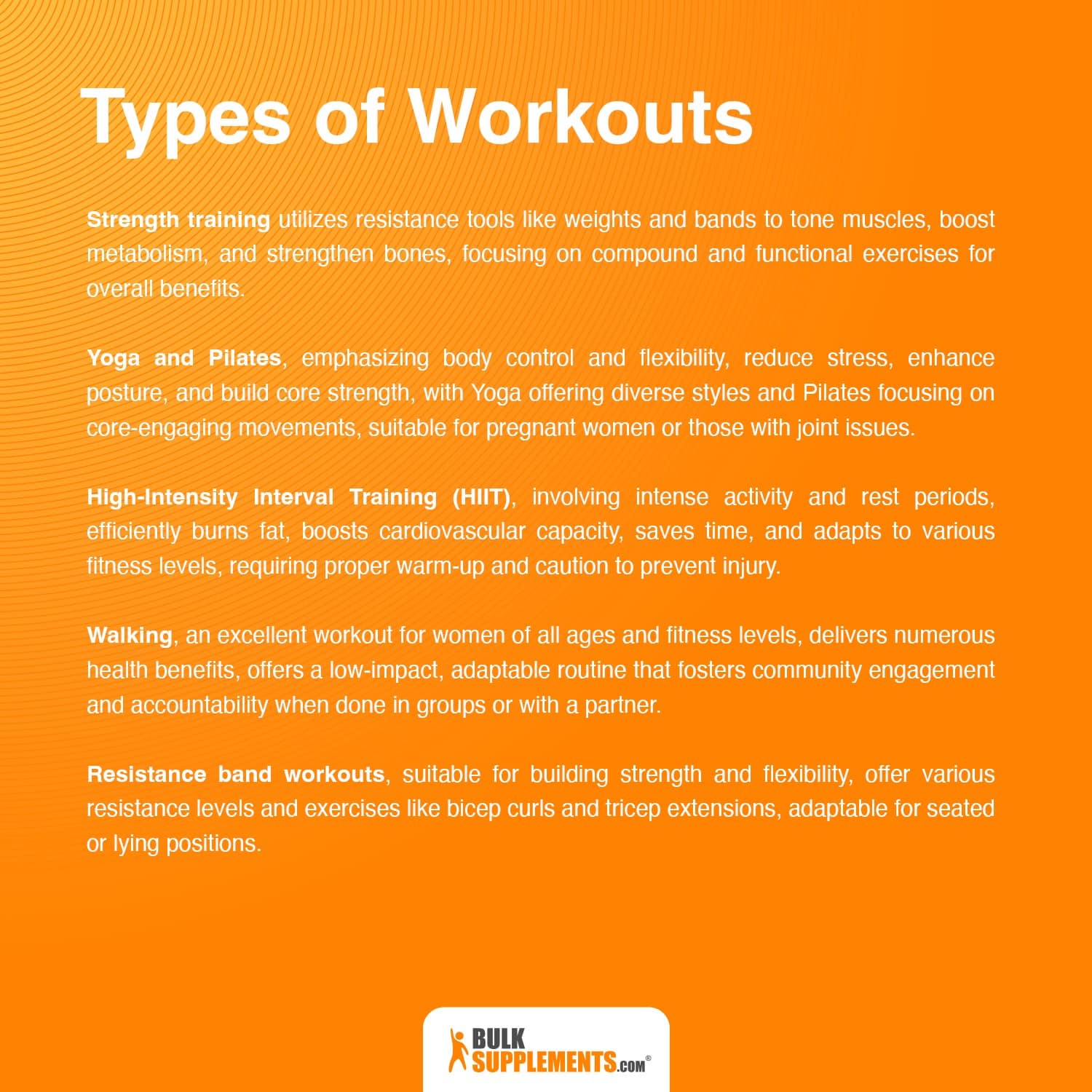 types of workouts for women